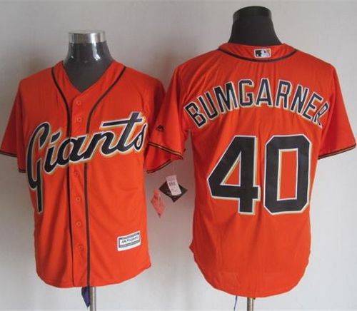 Giants #40 Madison Bumgarner Orange Alternate New Cool Base Stitched MLB Jersey - Click Image to Close